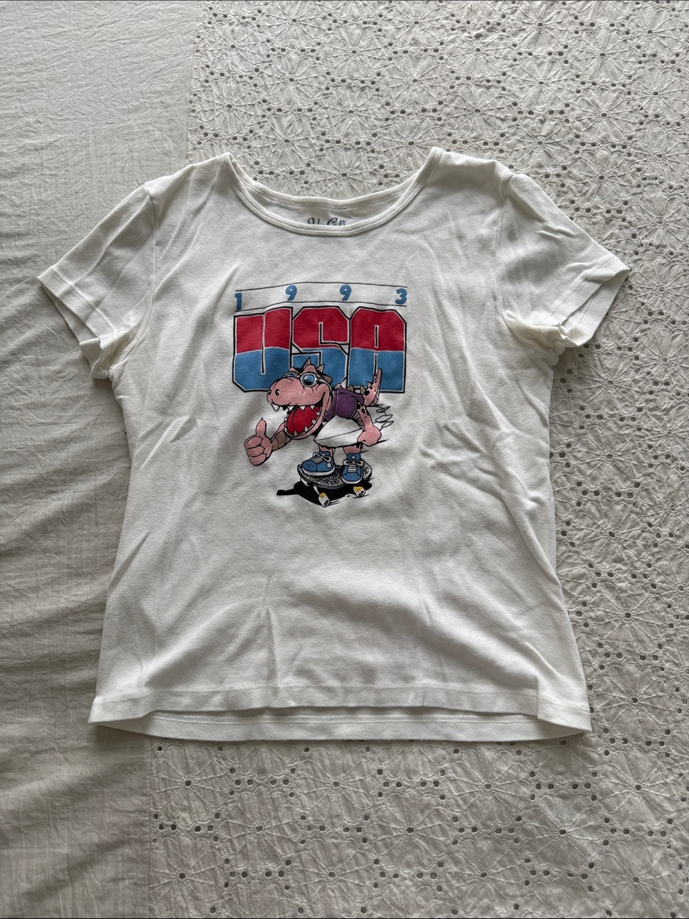 Brandy Melville White USA Graphic Tee
